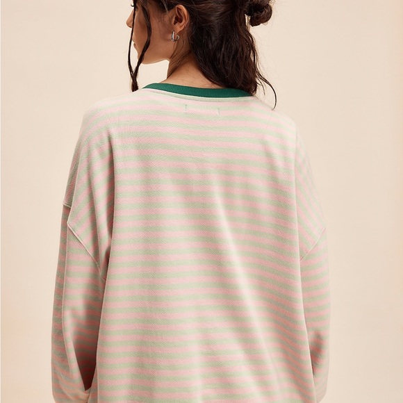 Free People Classic Striped Oversized Crewneck - Picture 5 of 5
